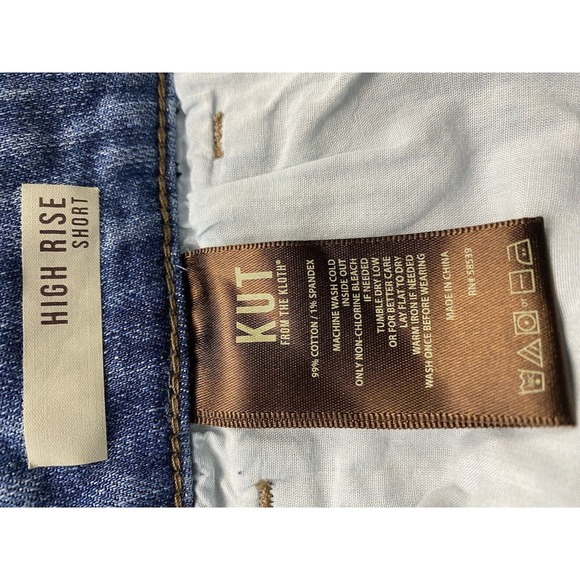 Kut Jean Shorts Womens 12 Light Blue Cutoff Distressed Denim Faded High Rise 90s - Picture 13 of 13